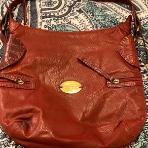Pure Leather Dark Red Handbag